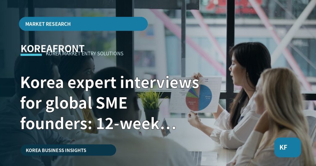 Korea expert interviews for global SME founders: 12-week decision countdown